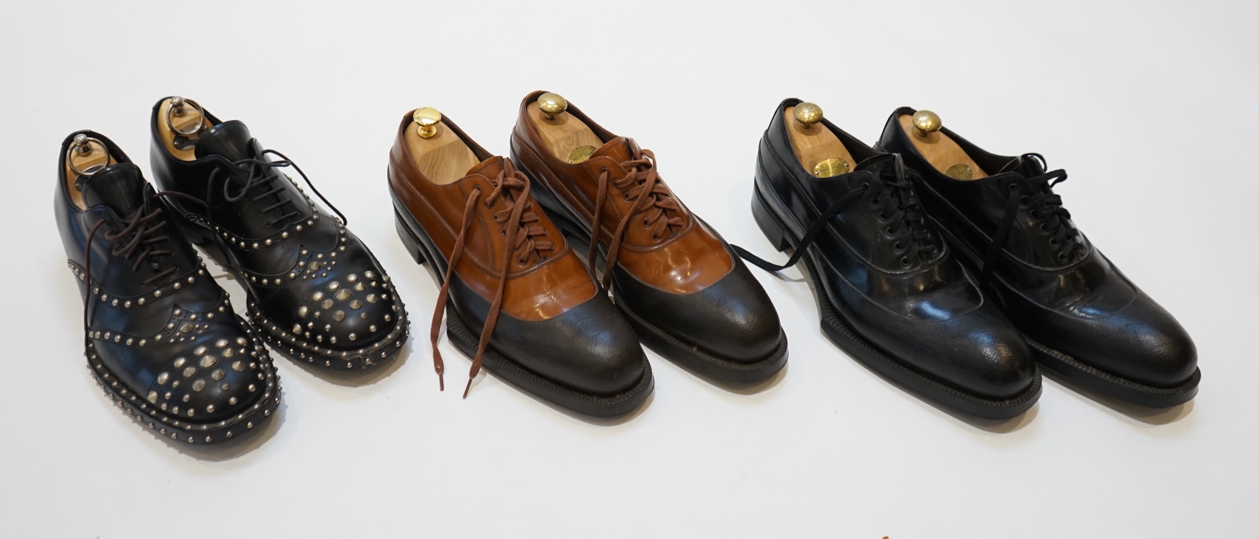 Three pairs of gentleman's Prada shoes